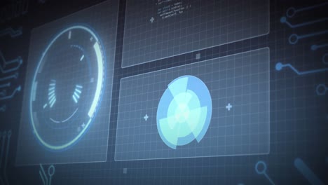 animación del procesamiento de datos sobre un fondo oscuro