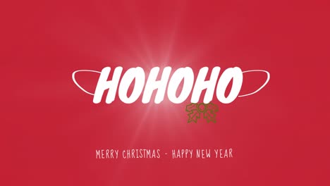 Animation-Des-Textes-„Frohe-Weihnachten“-Und-„Frohes-Neues-Jahr“-Mit-Hohoho-Text-Auf-Rotem-Hintergrund