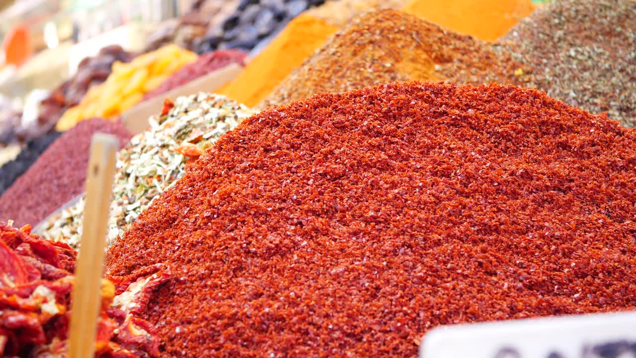 Colorful Spices at a Turkish Market