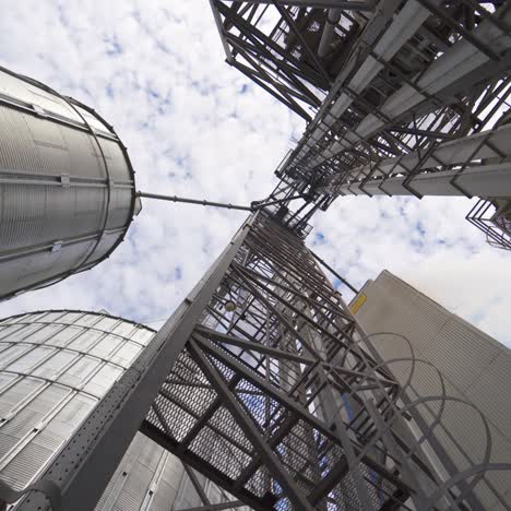 grain processing facility. industrial factory silos for food production