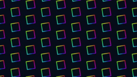 patrón digital de cubos de traza de pulso de neón cyberpunk en filas en gradiente negro