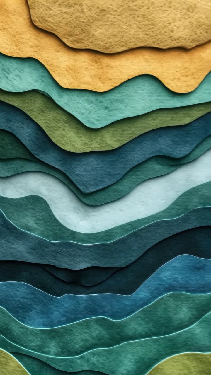 Abstract layered paper art in earthy tones, viewed from above