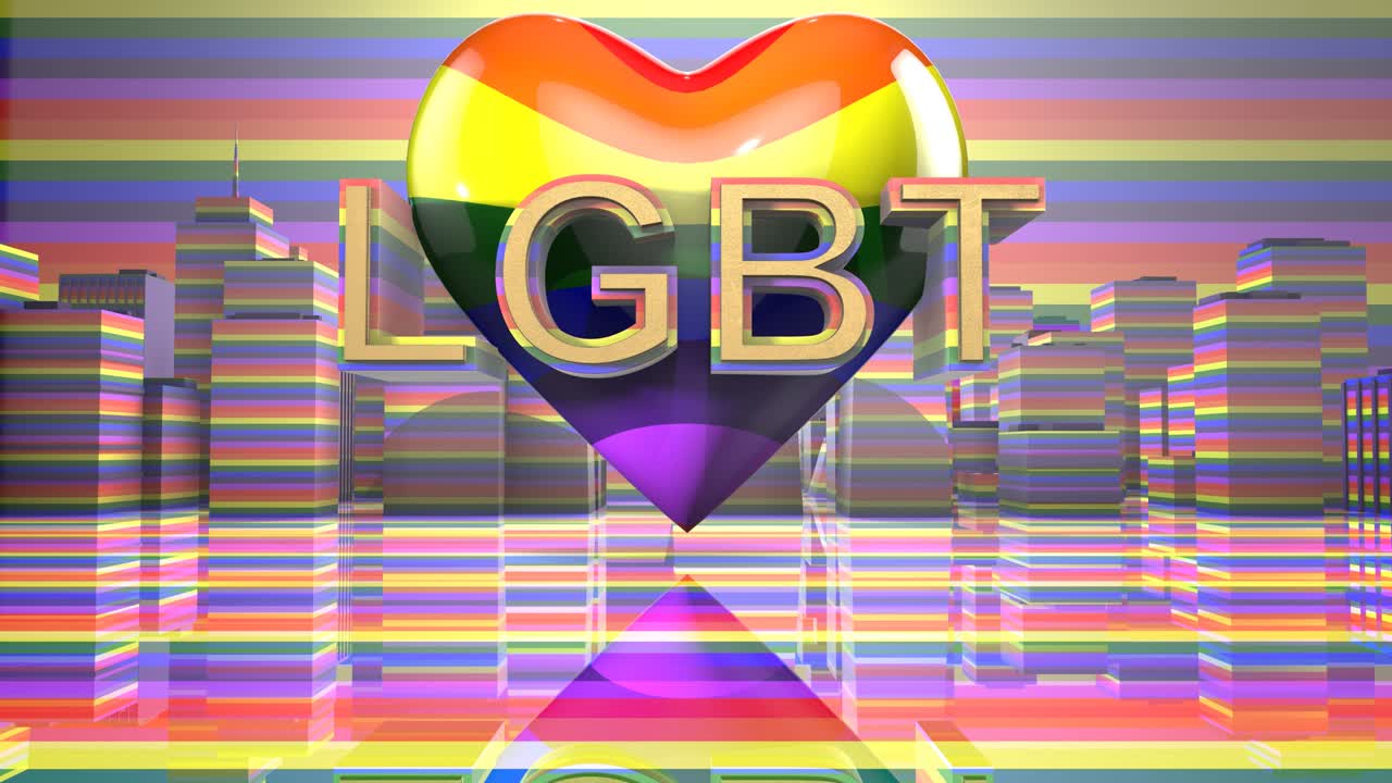 orgullo gay lgbt mardi gras título gráfico renderizado en 3d