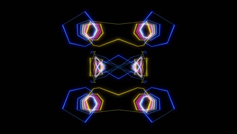 animación geométrica abstracta. luces de neón. gradiente brillante. bucle capaz. fondo de música.