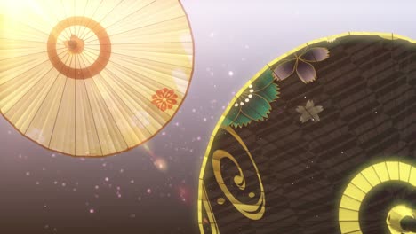 japanese chinese umbrella parasol loop animation