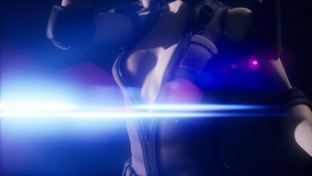 Cyberpunk ung kvinde, futuristisk stil