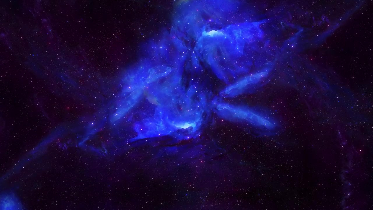 Volo Attraverso Nebulosa Blu in Evoluzione