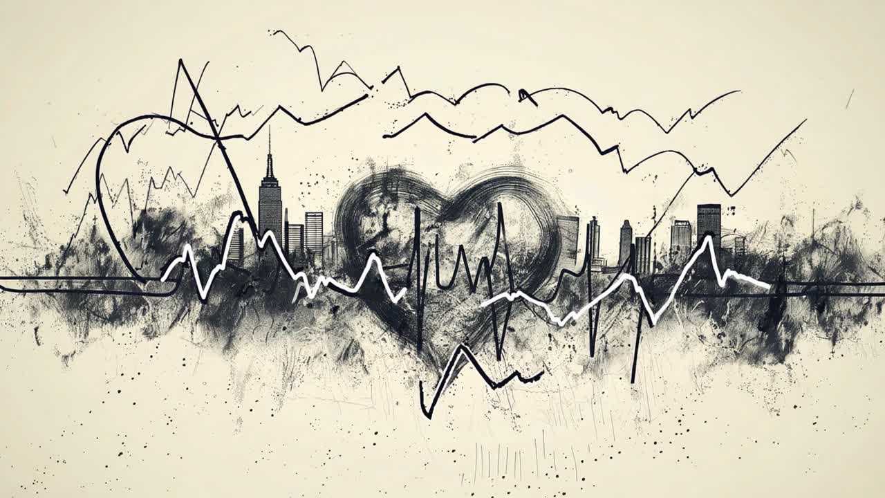 Cityscape Heartbeat Illustration