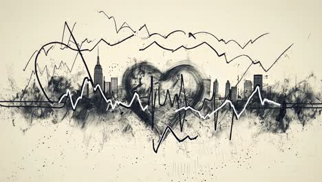 cityscape heartbeat illustration