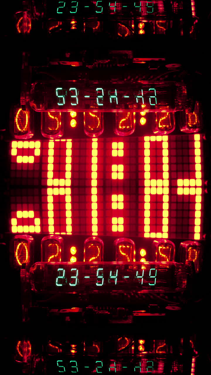 números de conteo, tiempo e información de código en vertical