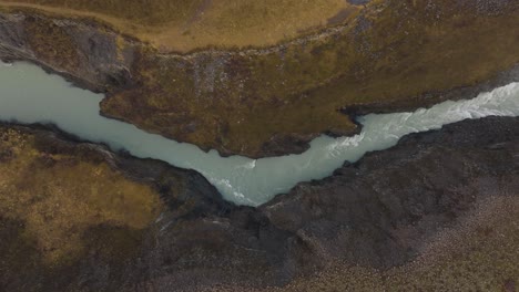 top-down view of one of the rivers in iceland