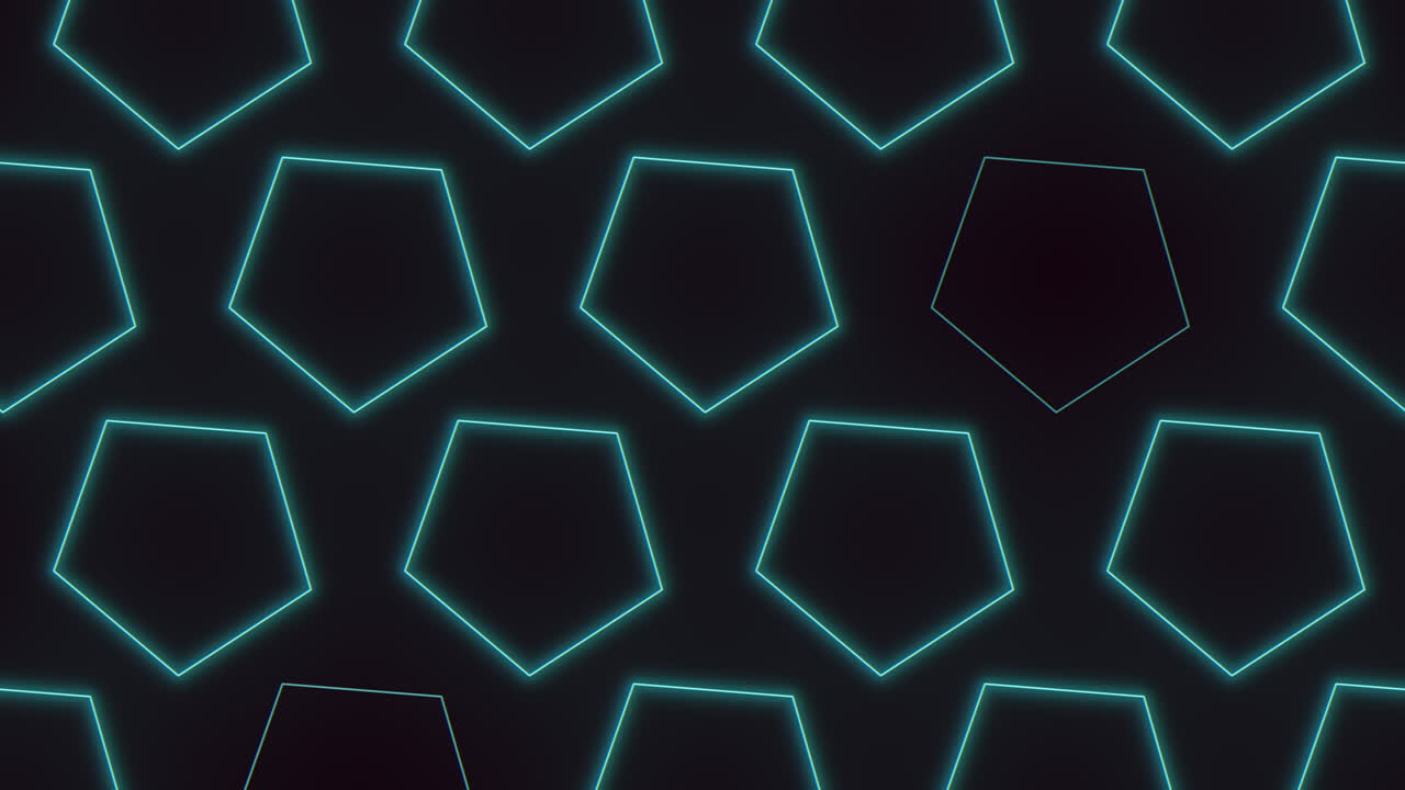 patrón de hexágonos de neón azul en estilo retro