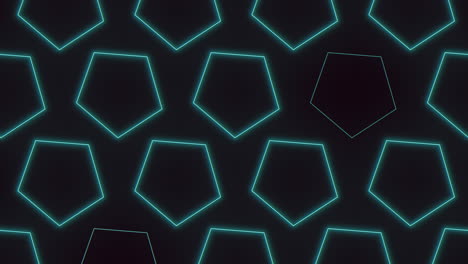 Blue-neon-hexagons-pattern-in-retro-style