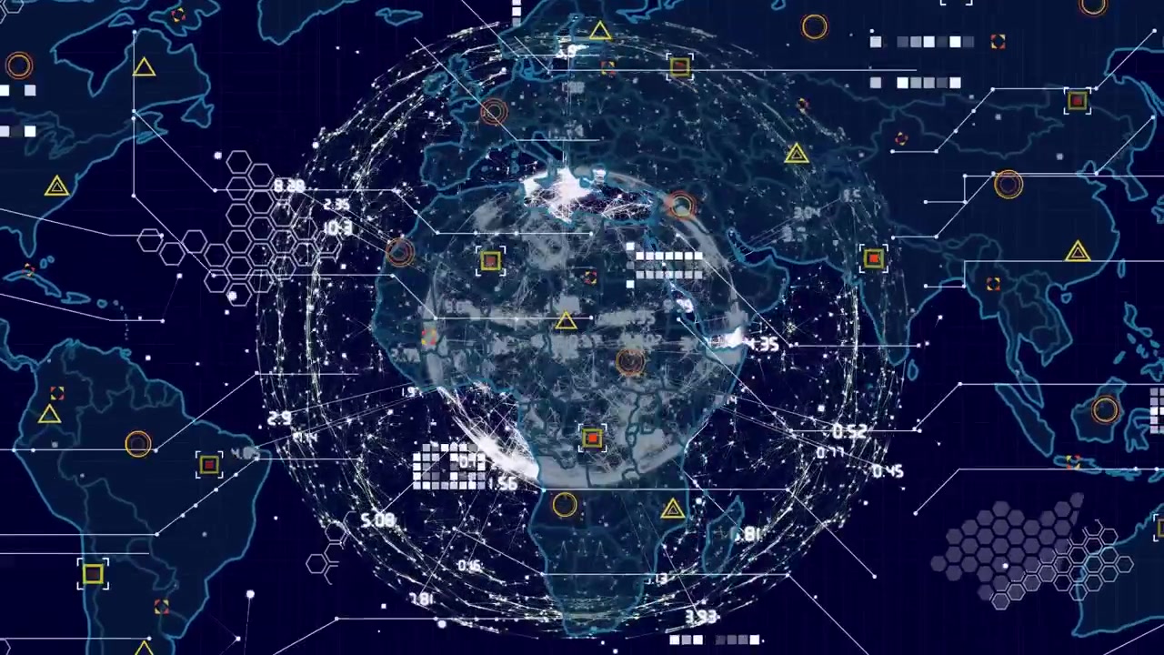 Animation of data processing over globe