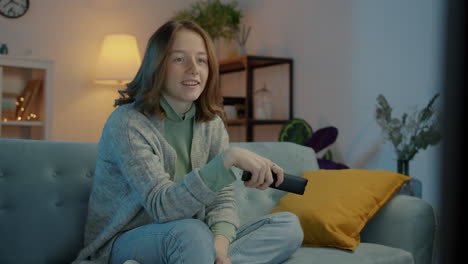 teenager watching tv