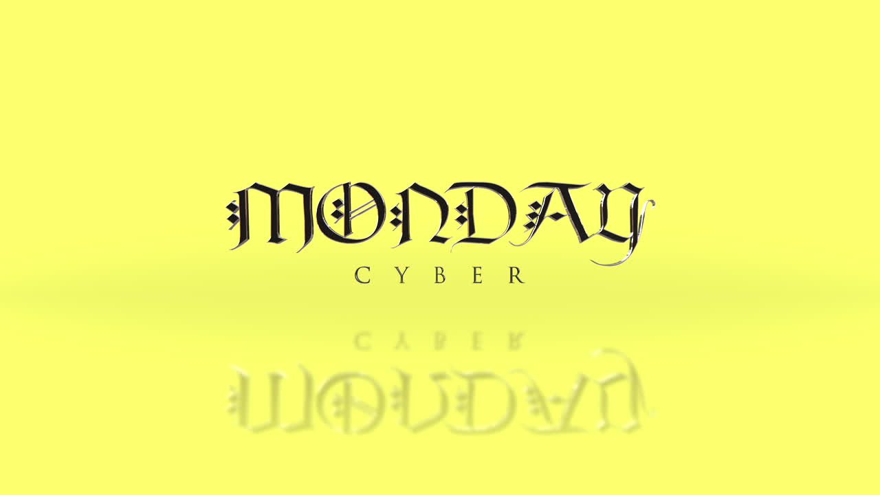 elegante texto del lunes cibernético en gradiente amarillo