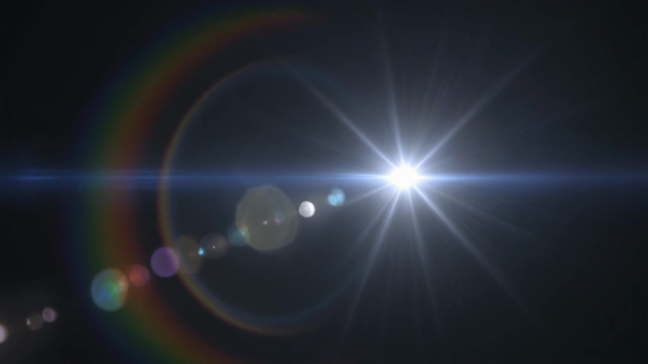 Klart hvid lens flare-effekt på sort baggrund