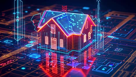 futuristic smart home technology concept