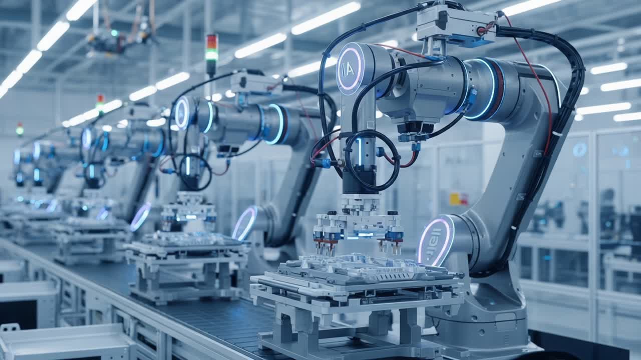 Automated Manufacturing: Advanced Robotics in Action - Cutting-Edge Technology Transforming Production Lines for Efficient and Precise Assembly Process