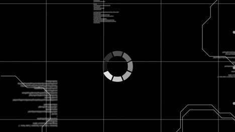 animación del anillo de carga de datos sobre el procesamiento de datos