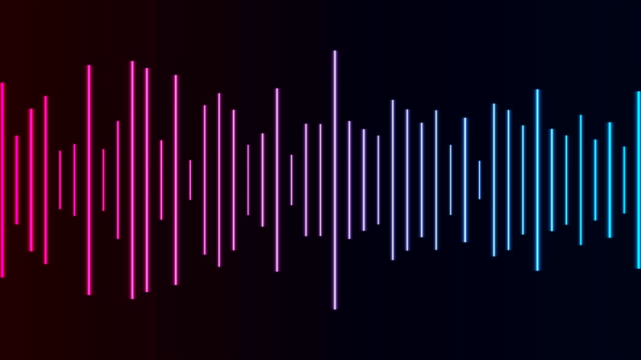 푸른 보라색 이라이저 네온 라인 추상적인 미래 기술 비디오 애니메이션