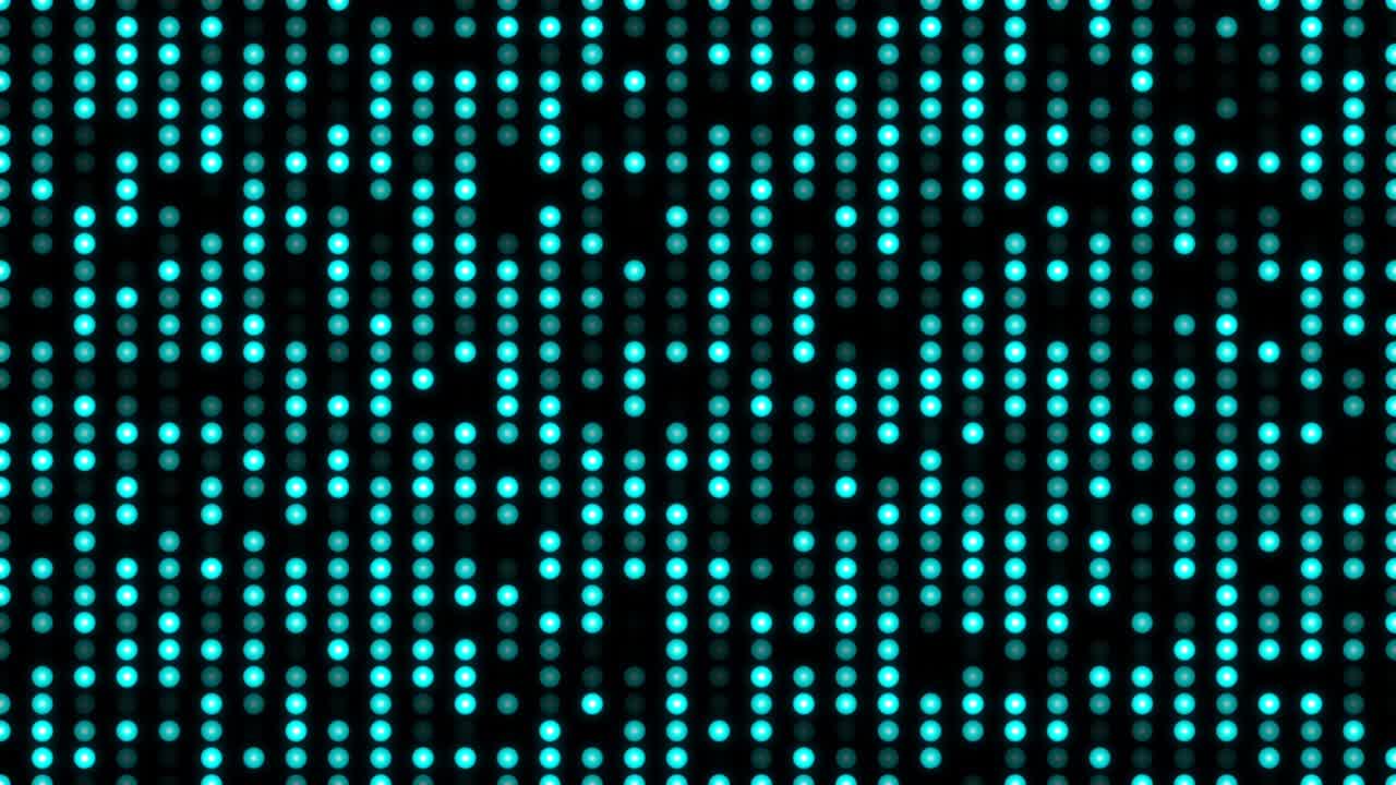 Glowing blue sphere particles background.