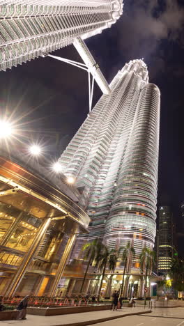kuala lumpur petronas towers and skyline in vertical