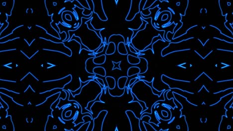 fondo de patrón geometrico sin costuras azul abstracto. rayas abstractas bucle de caleidoscopio. rápido psicodélico colorido kaleidoscopio vj fondo. discoteca fondo de movimiento abstracto. efecto caleidoscope