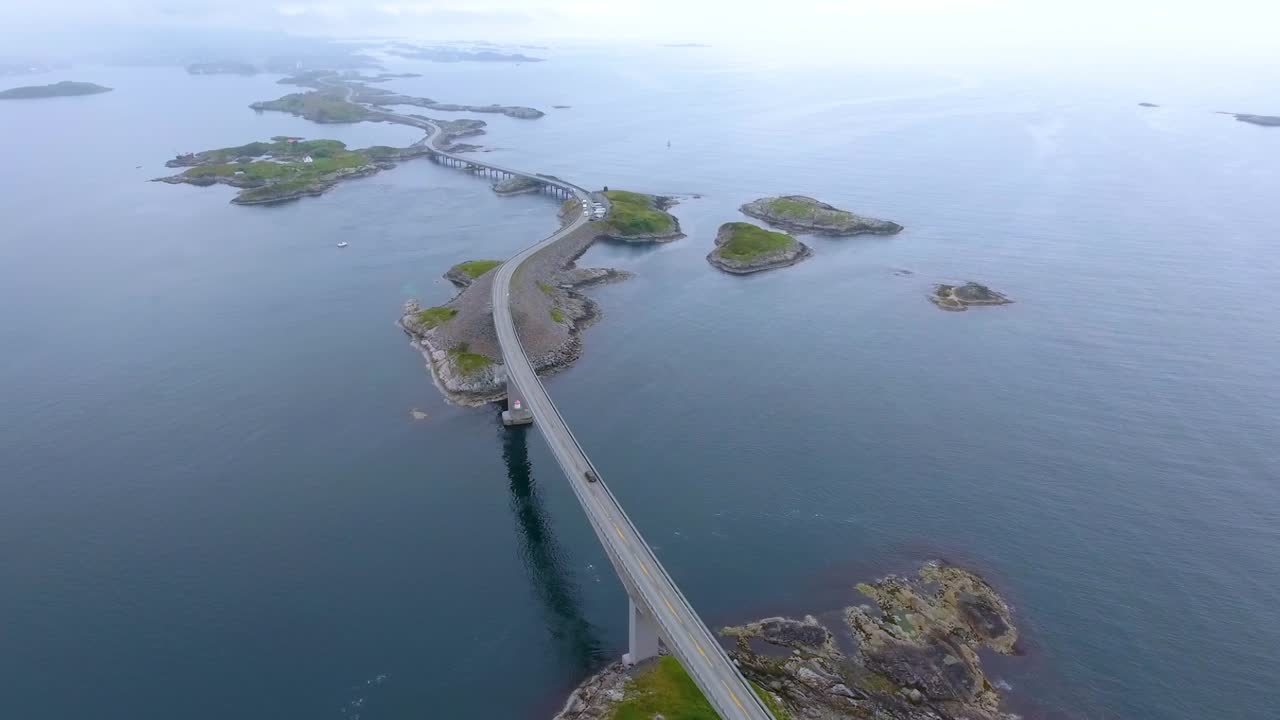 대서양 도로 항공 영상 노르웨이