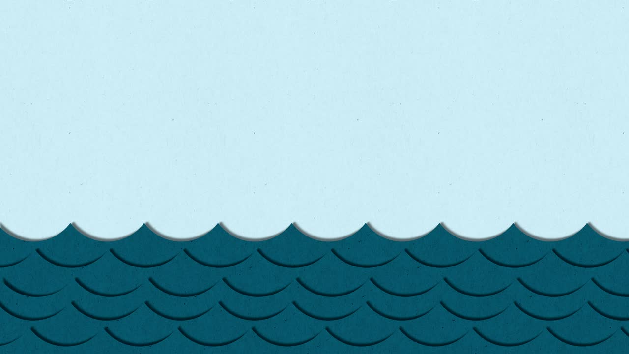 현실적인 개념적 어두운 파란색 종이 텍스처 파동 일러스트레이션과 밝은 하늘 루프 애니메이션과 알파 마스크