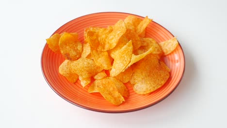 a plate of potato chips