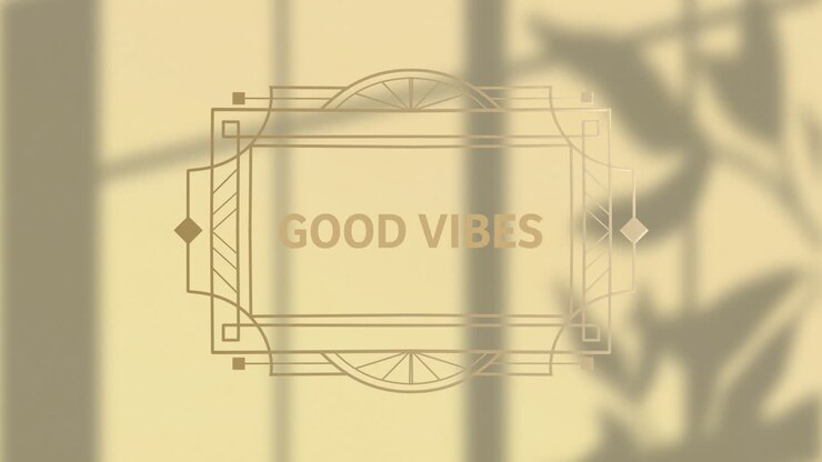 Animation des Textes „Good Vibes“ über Schatten auf gelbem Hintergrund