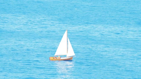 a sailboat moves gracefully across the sea