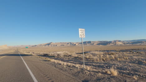 pov shot of a car everything the state of utah in a road trip through the desert