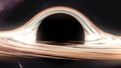 zooming shot of a black hole. reaching the event horizont. with stars, galaxies and nebula in the dark background