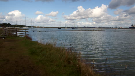 extra wide shot looking north of the solent at high tide