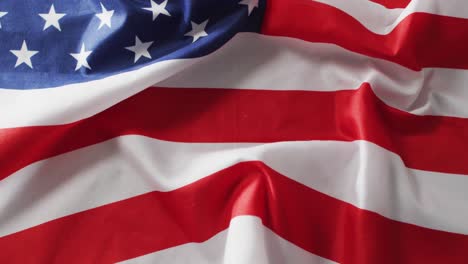 Close-up-of-crumpled-american-flag-with-stars-and-stripes