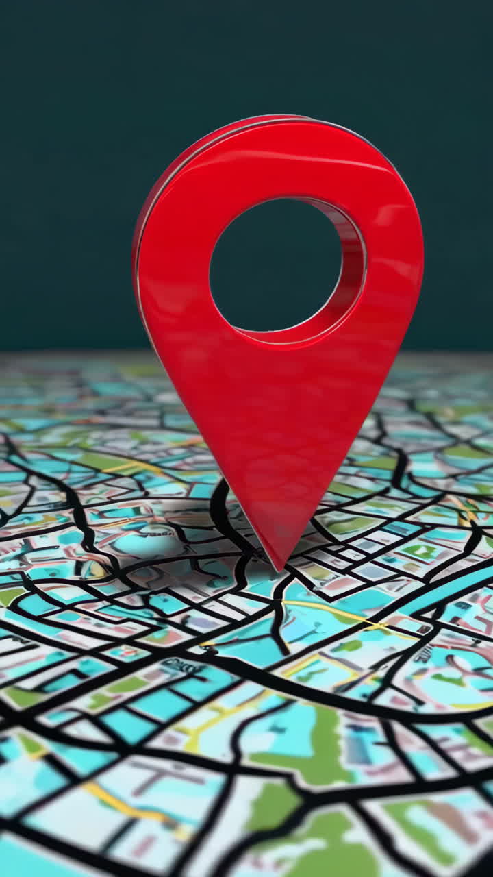 Red Location Pin on a Blurred City Map