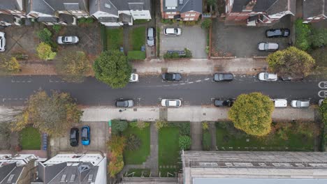 aerial view of a residential street in london