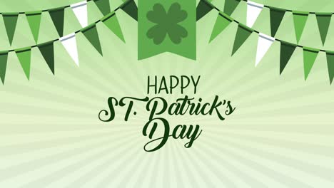 saint patricks day lettering with clover and garlands
