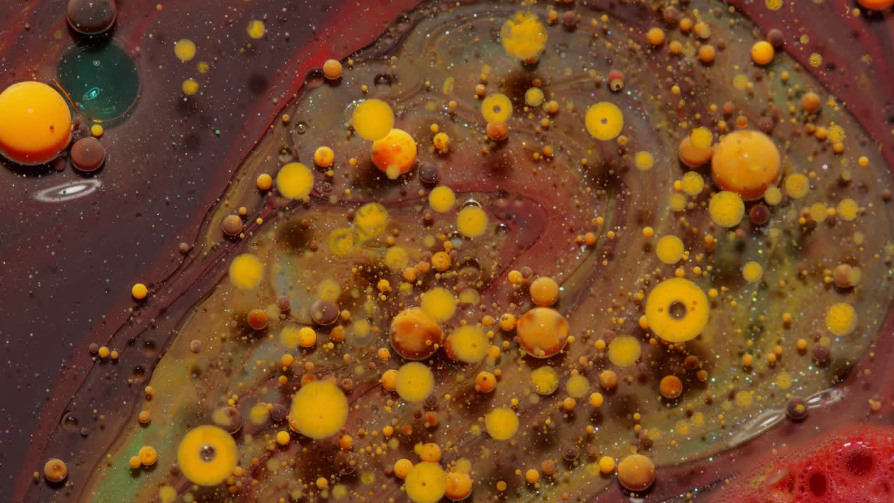 다채로운 원을 가진 추상적인 예술