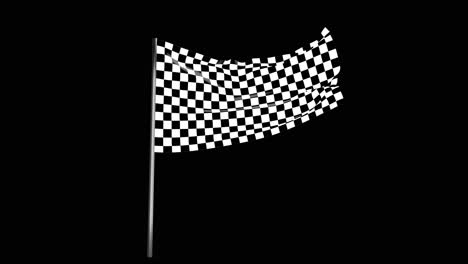 checkered race flag waving with an alpha channel