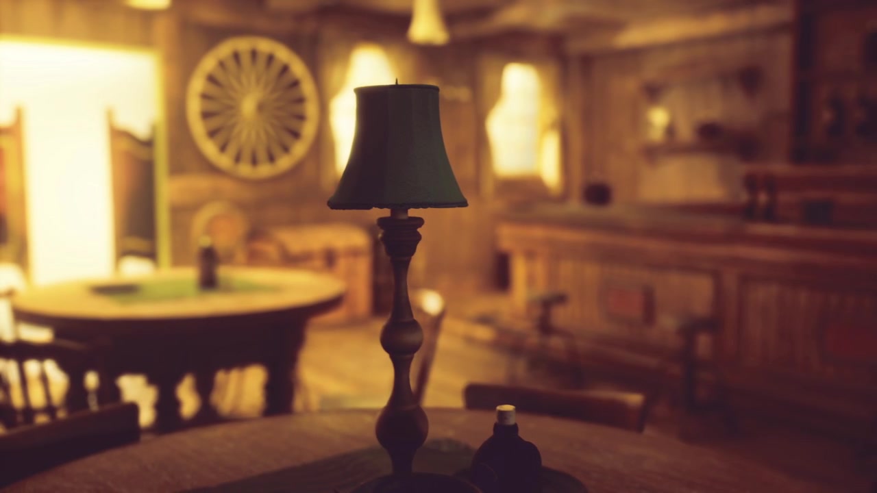 Wagon wheel decor creates nostalgic western atmosphere scene