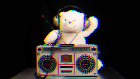 teddy bear with boombox