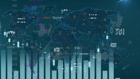 Animación-De-Análisis-De-Riesgos-Y-Amenazas-De-Ciberseguridad-Sobre-Un-Mapa-Mundial-Con-Gráficos-De-Datos