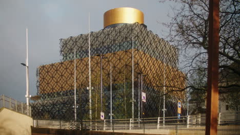 birmingham library catching the morning sun on a spring day