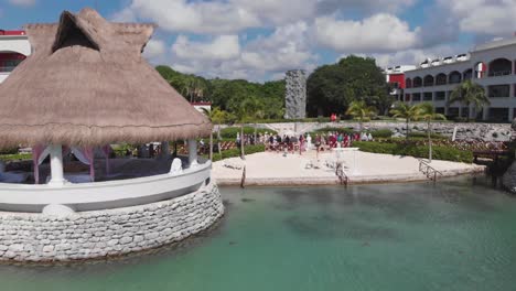 drone footage of a mexican resort