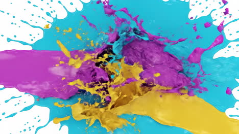 colorful paint splashes