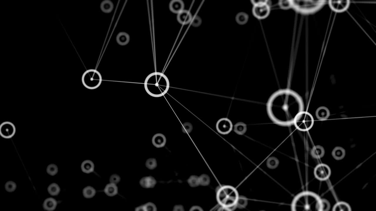 fondo de red geométrica de color de bucle abstracto con líneas y puntos