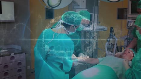 Animation-of-medical-data-processing-over-team-of-surgeons-performing-operation-at-hospital